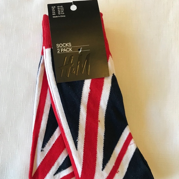 H&M Other - Two Pack H&M Union Jack 10-11.5 Men’s Socks